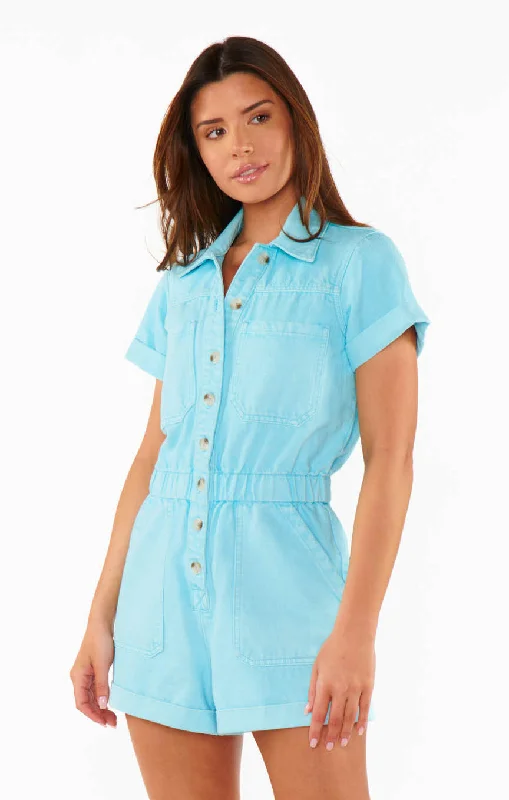 Cannon Romper ~ Spring Blue Denim